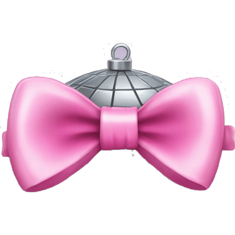 disco ball with pink bow on top emoji