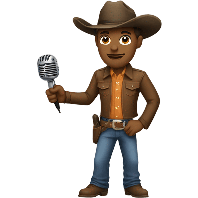 Guy with cowboy hat and microphone  emoji