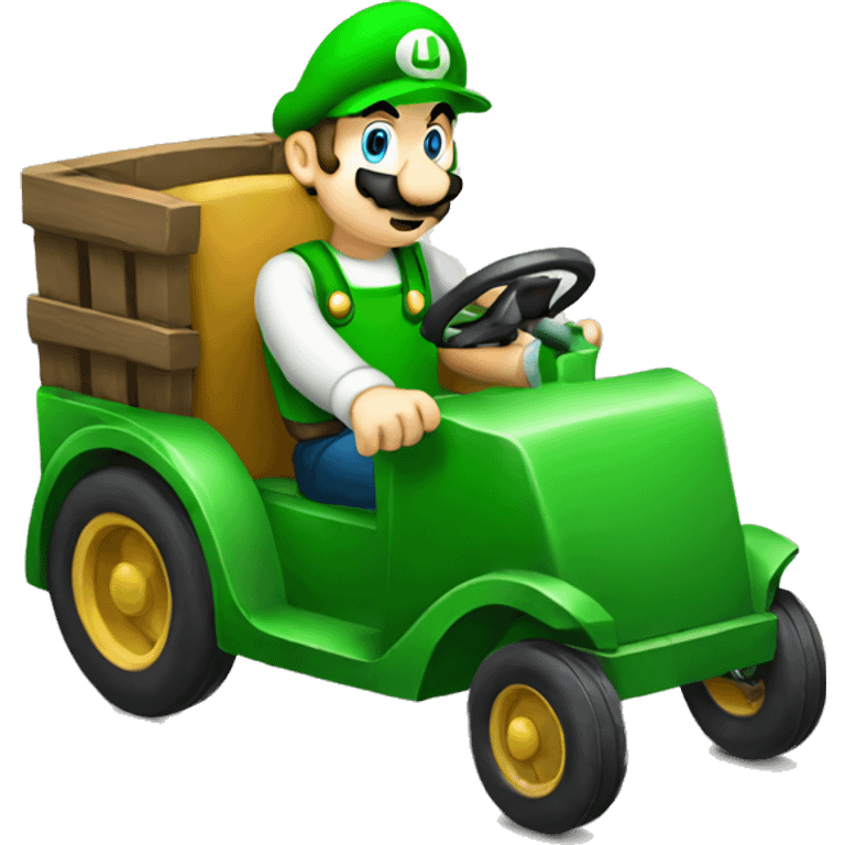 luigi driving cart emoji