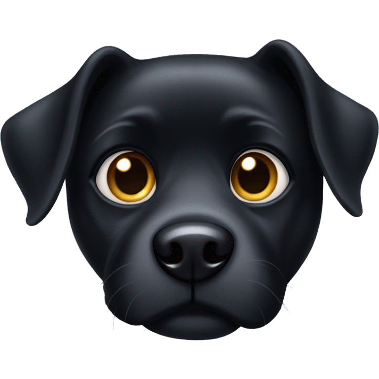 Black dog with big eyes  emoji