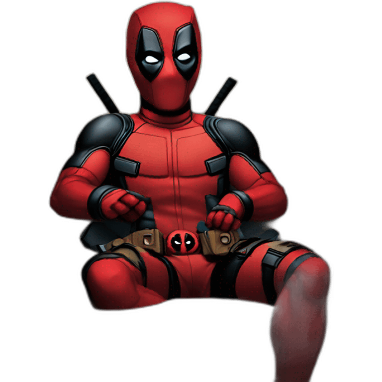 Deadpool's watching TV emoji