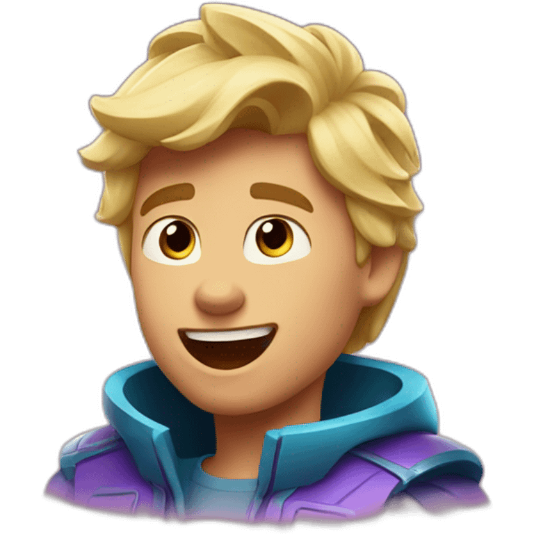 boy with blond hair in hyperspace mountain from disney emoji