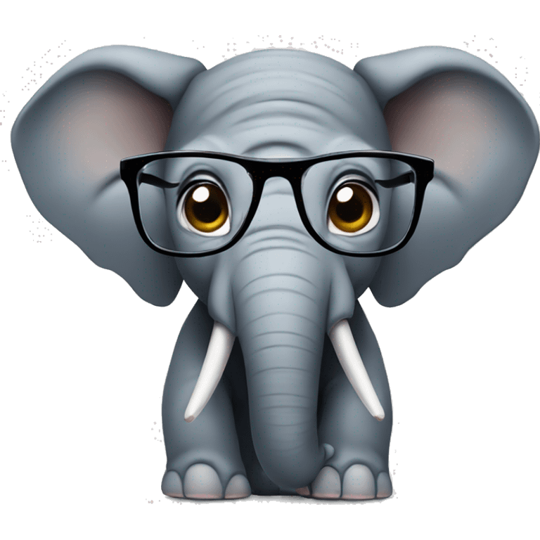 Elephant wearing glasses emoji