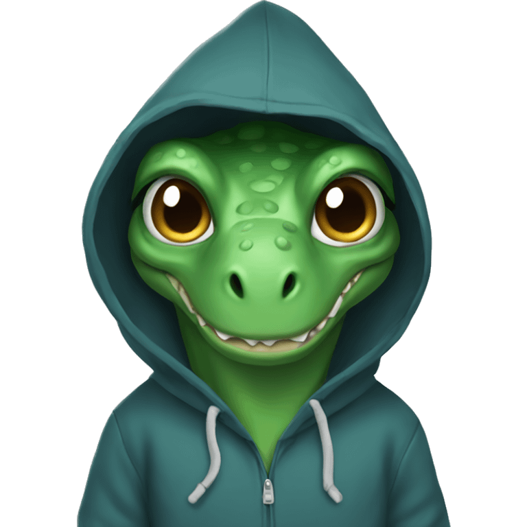 Dinosaur wearing hoodie emoji