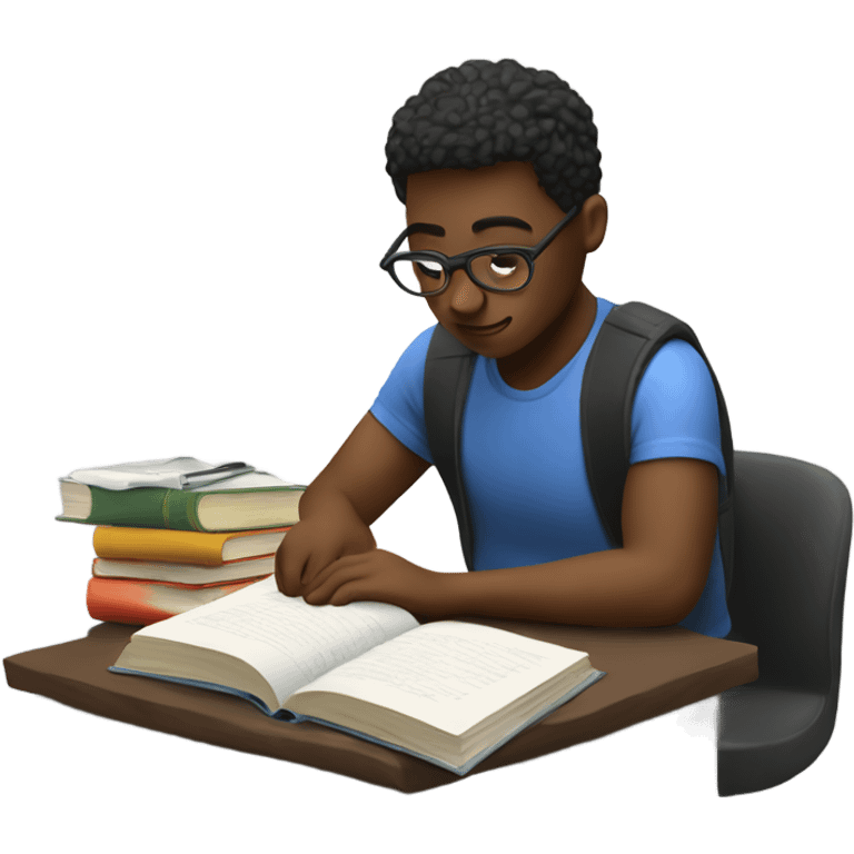 Person studying with books and laptop emoji