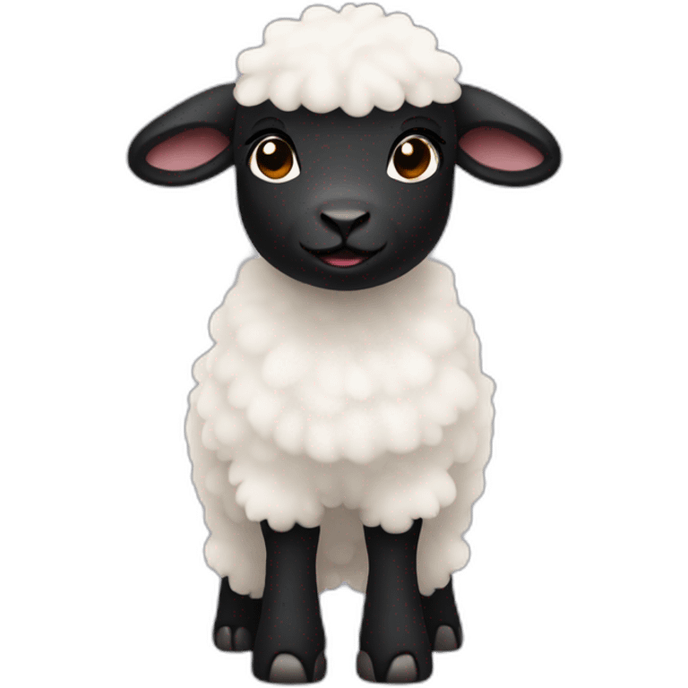 a black face white hair lamb with two feet emoji