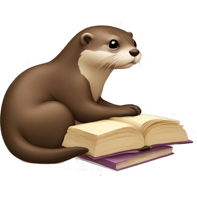 Otter studying emoji