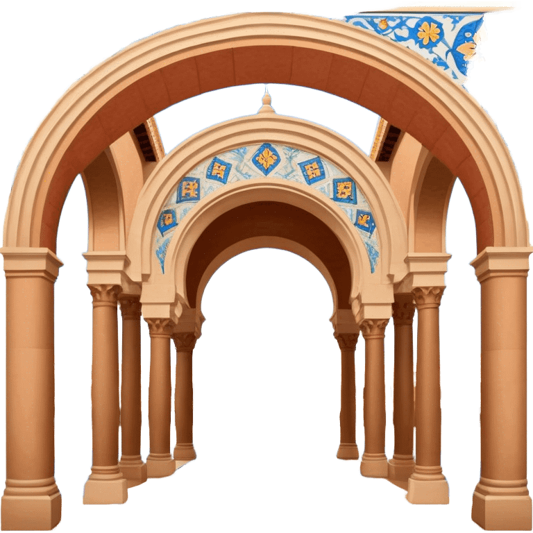 Plaza de España Landmark Emoji – Featuring its semicircular palace, grand arches, and decorative tilework. emoji