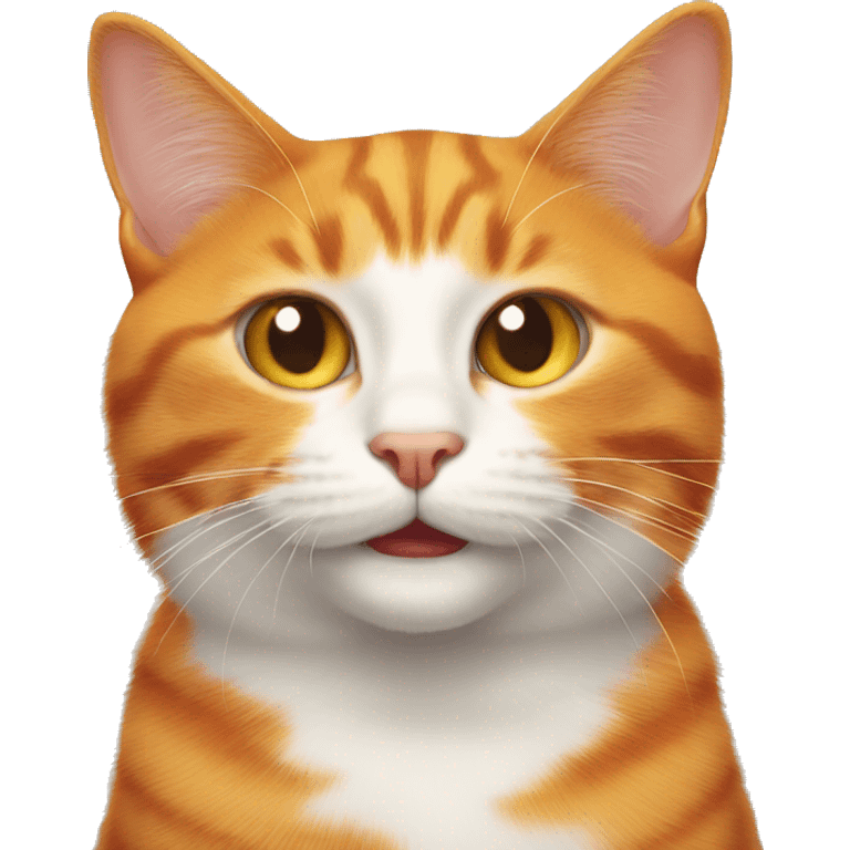 An orange cat winking its eye. emoji