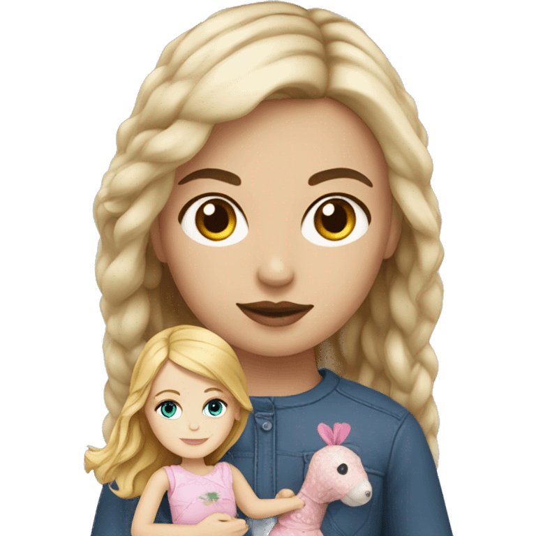 white girl with doll emoji