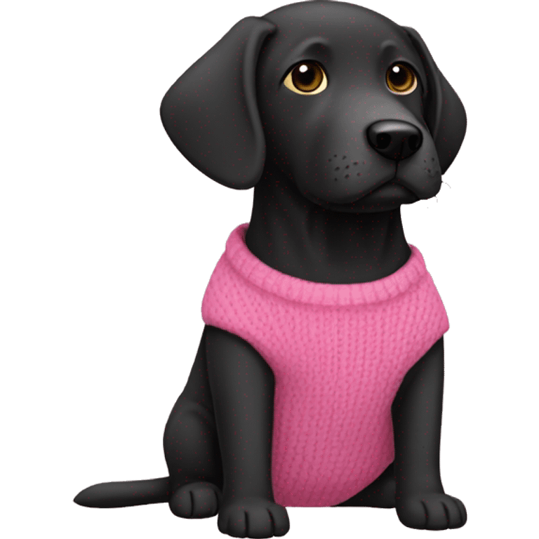 Black lab pink sweater emoji