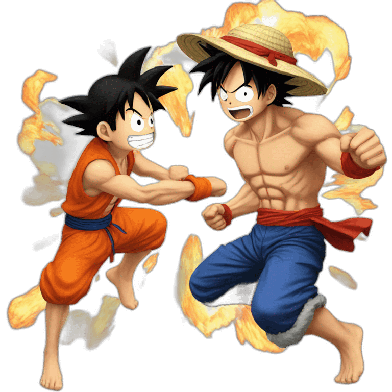 luffy fighting goku emoji