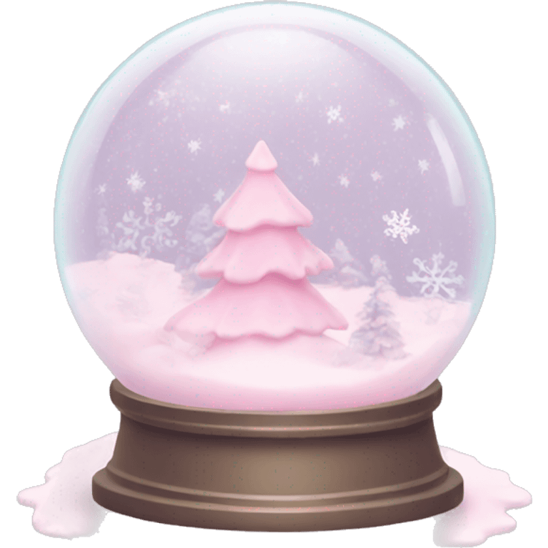 Pastel pink snow globe emoji