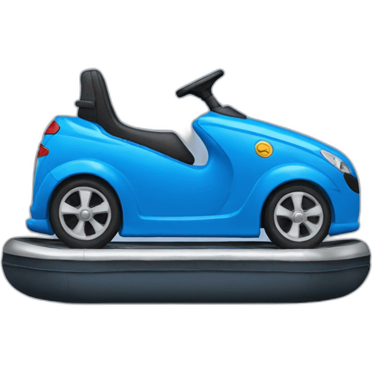 bumper car in blue with wheels emoji