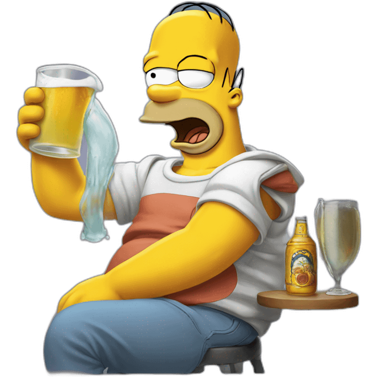 Homer Simpson drinking emoji