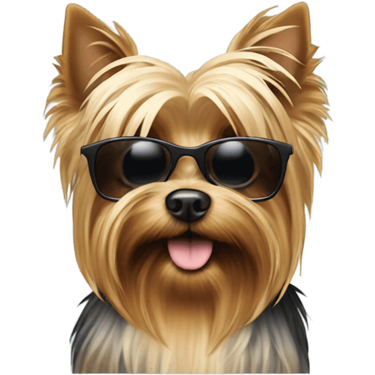 Yorkshire terrier with sunglasses emoji