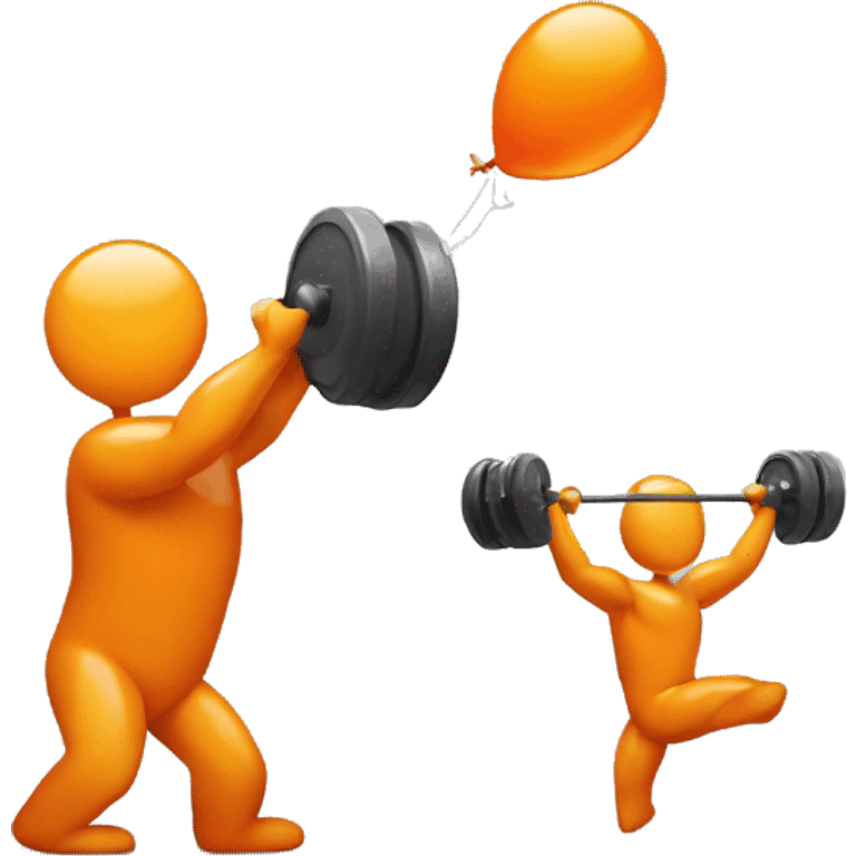 Orange balloon lifting weights emoji