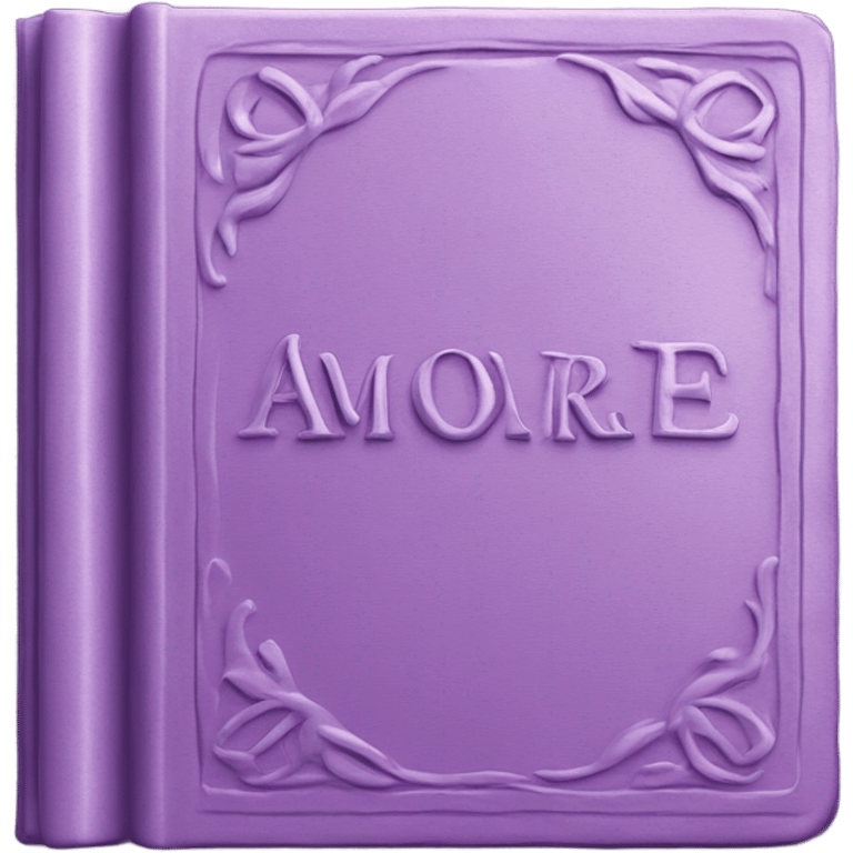 Purple book with the inscription con amore emoji