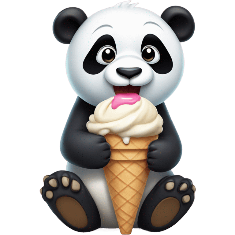 Panda eating ice cream emoji