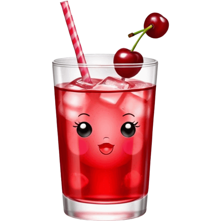 Shirley temple soda with cherry emoji