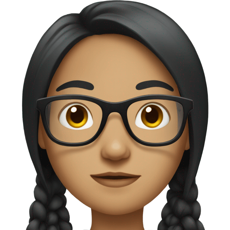 create girl with long black hair and glasse emoji