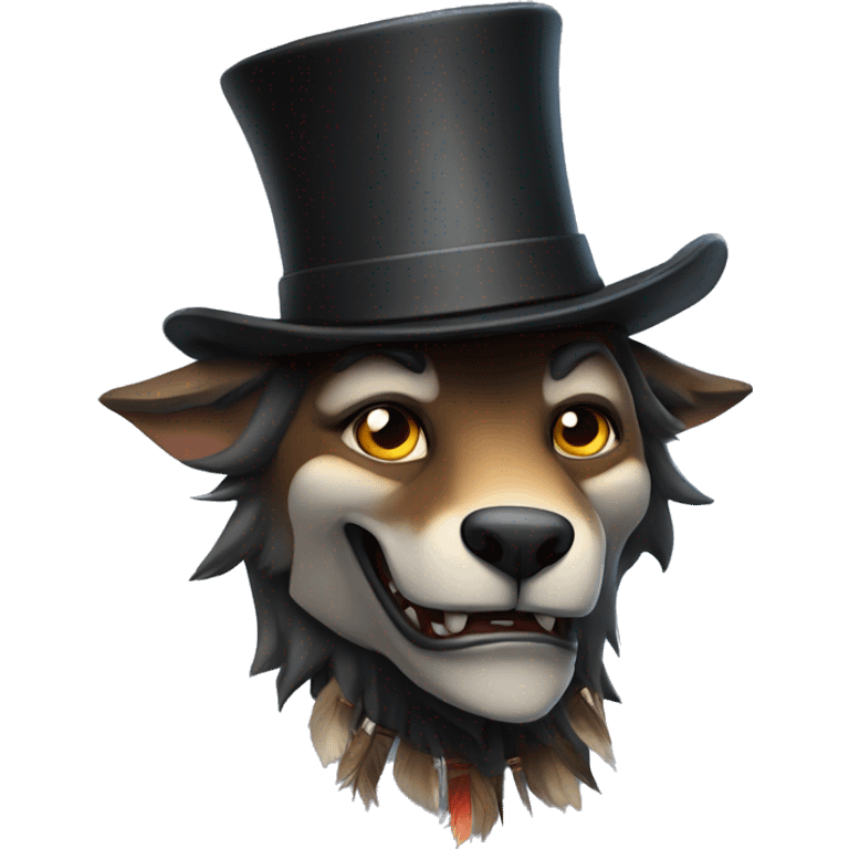 shape shift werewolf native american in a top hat emoji