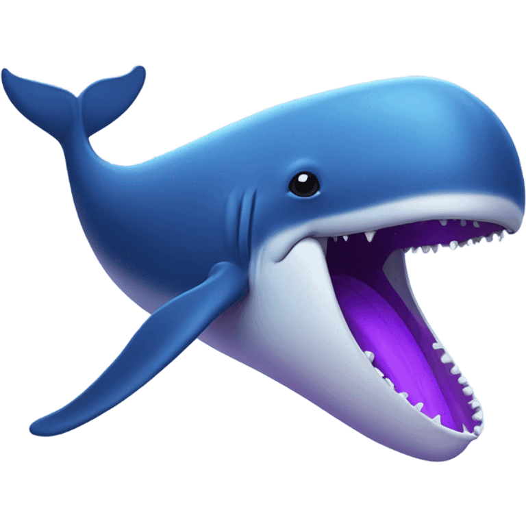 Blue whale purple, open mouth emoji