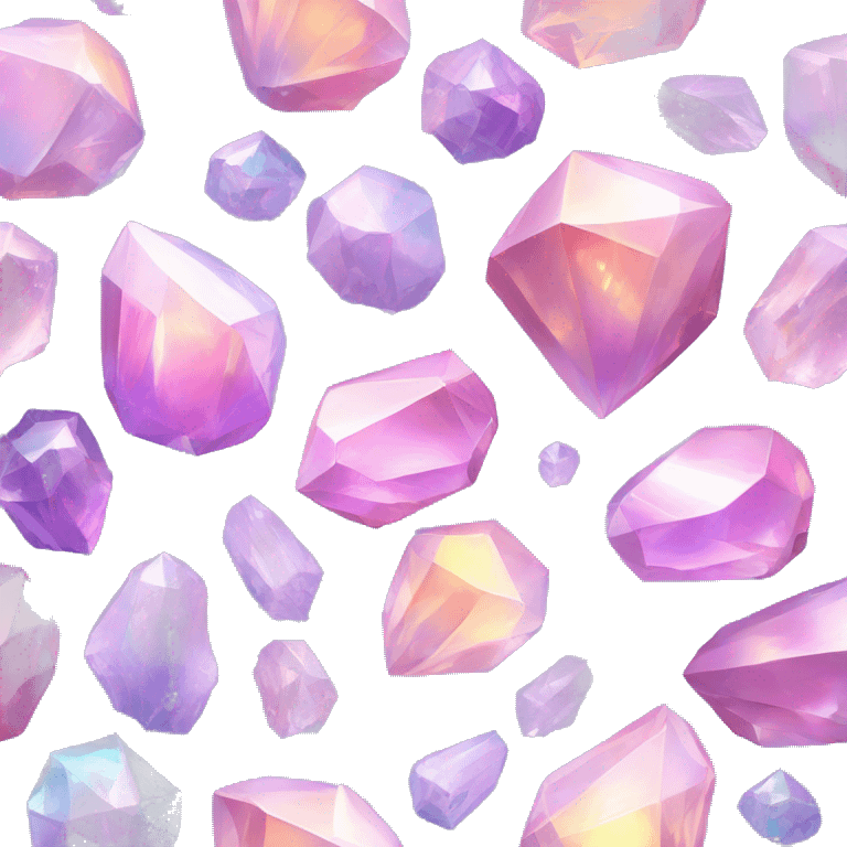 One Shiny Pastel iridescent crystal clusters emoji