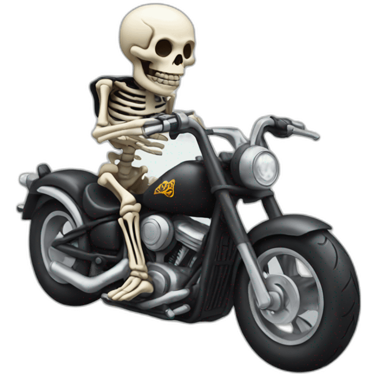 skeleton riding a motorcycle emoji