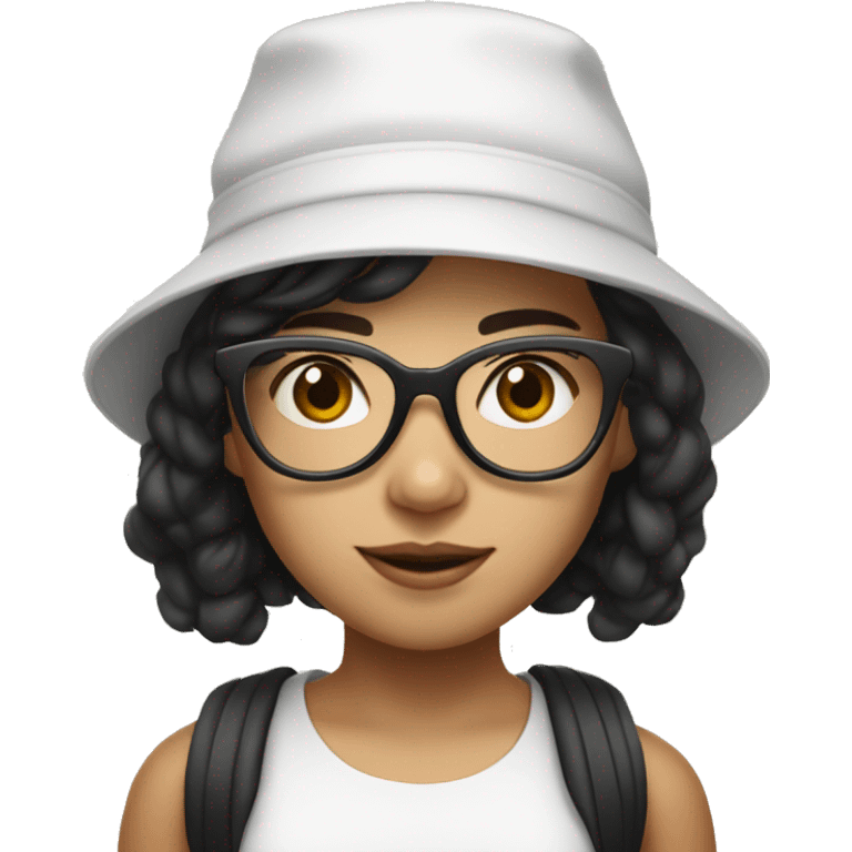 Vietnamese girl wearing a white NY hat, black glasses and named Jessica emoji