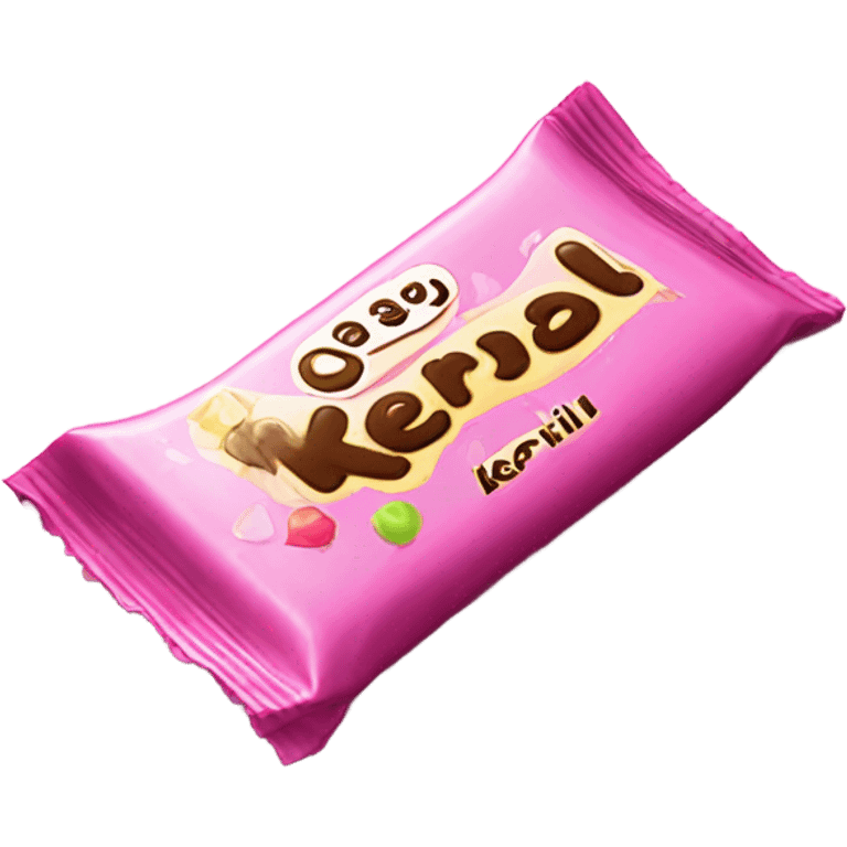 pink candy bar with the inscription kerlli emoji