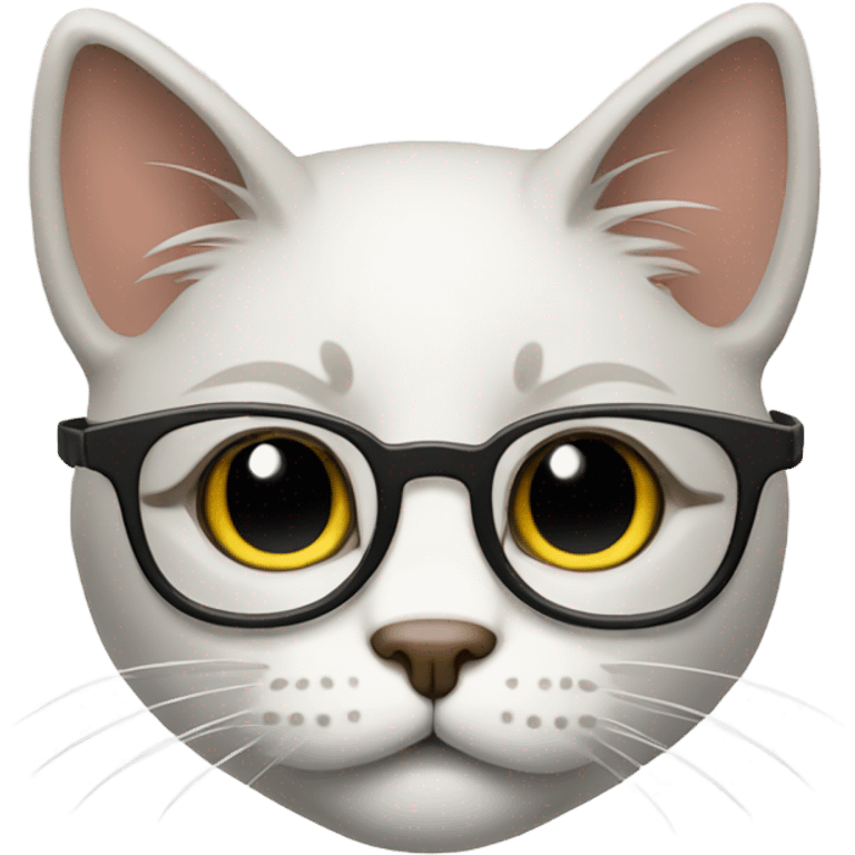 Mad cat with glasses emoji