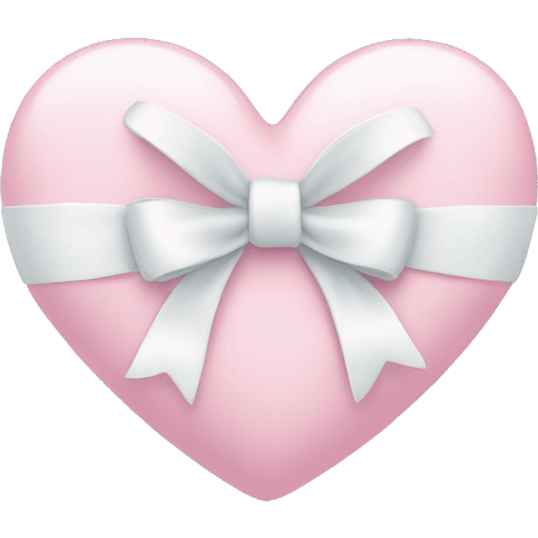 Pastel pink heart with white bow emoji