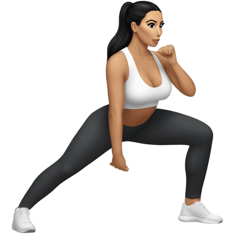 Kim K full squat in yoga pants emoji