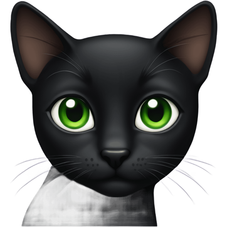 All black cat with green eyes  emoji