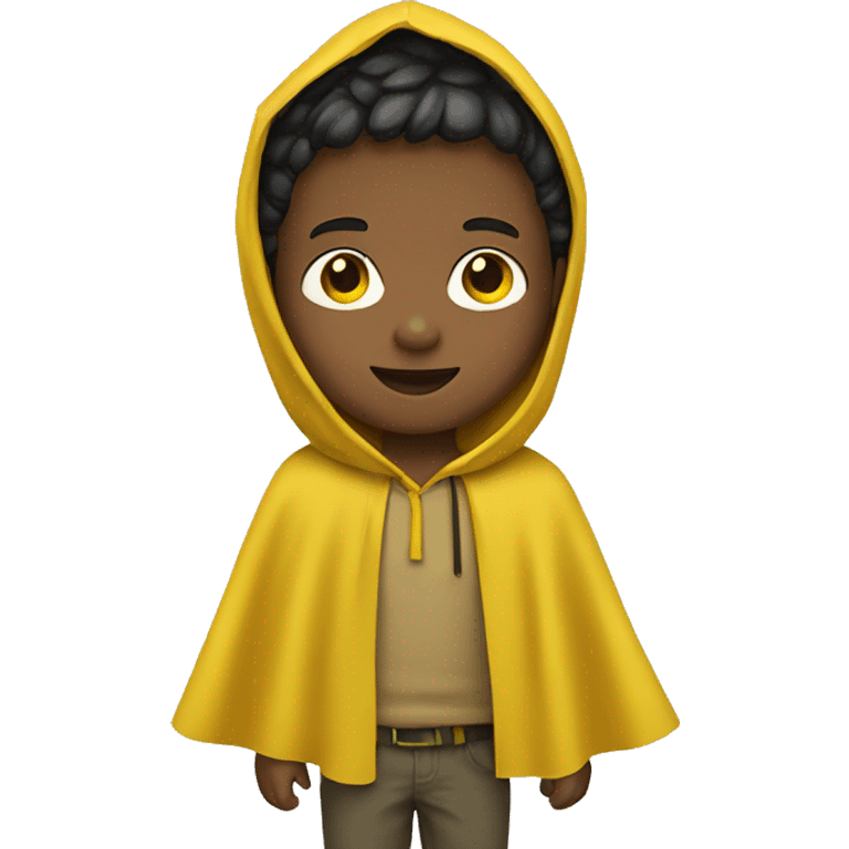 little boy with yellow poncho emoji