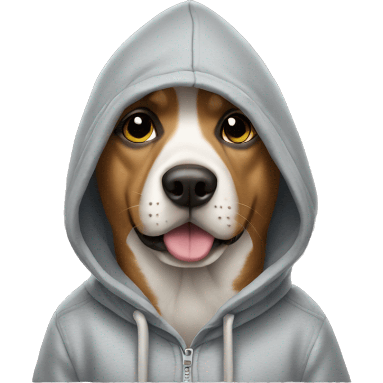 Dog wearing a hoodie emoji