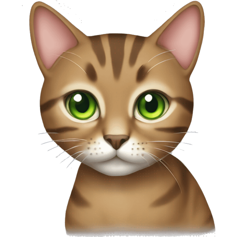 Slimmer Tabby brown cat with green eyes  emoji