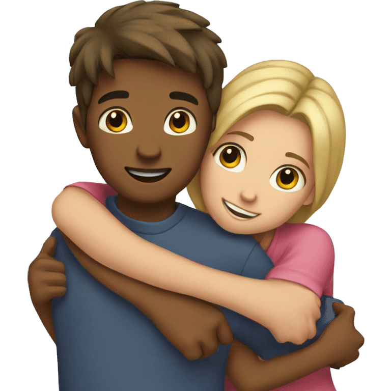 Boy and girl huging emoji