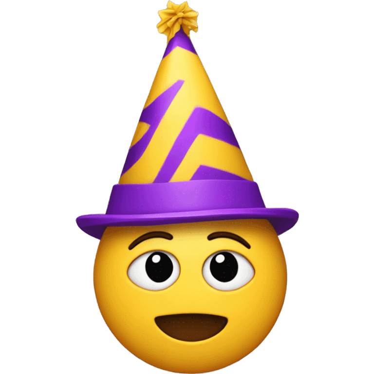 yellow head with a purple party hat emoji