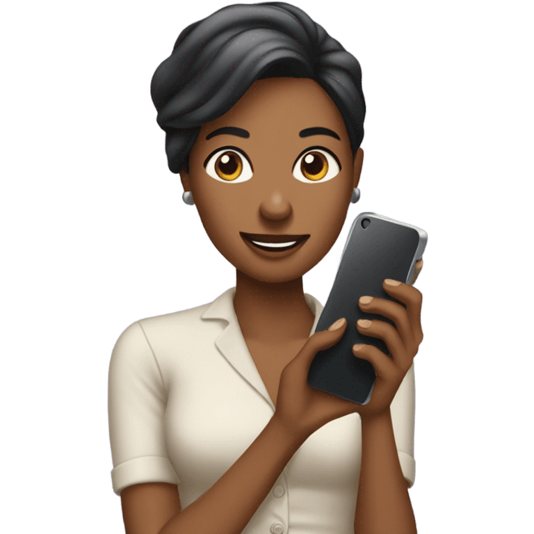 woman talking on the phone and holding another phone in her hand emoji