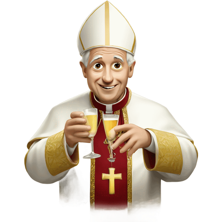 Pope drinking Prosecco  emoji