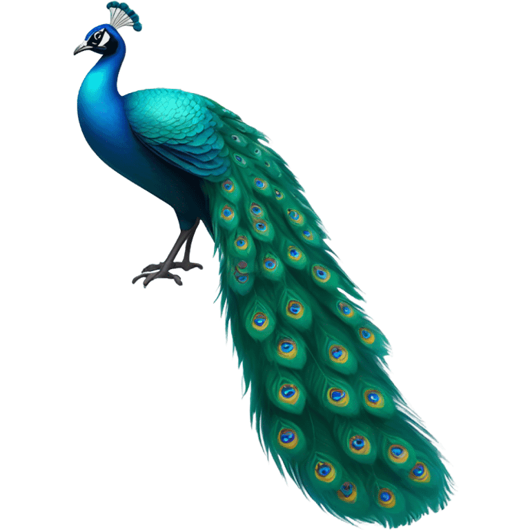 teal peacock emoji