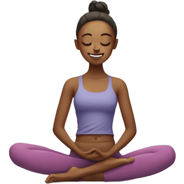 Emoji face. Skinny fit yoga girl emoji