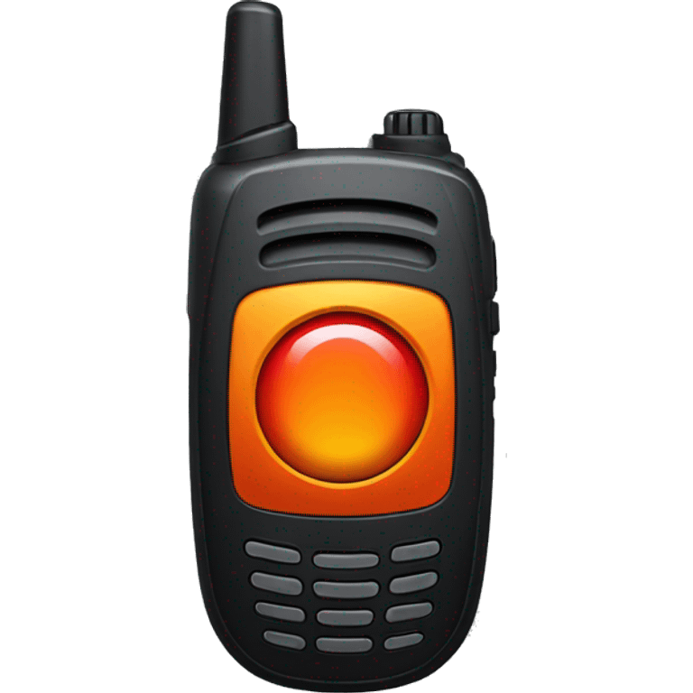 black walkie talkie with red-orange button on side emoji