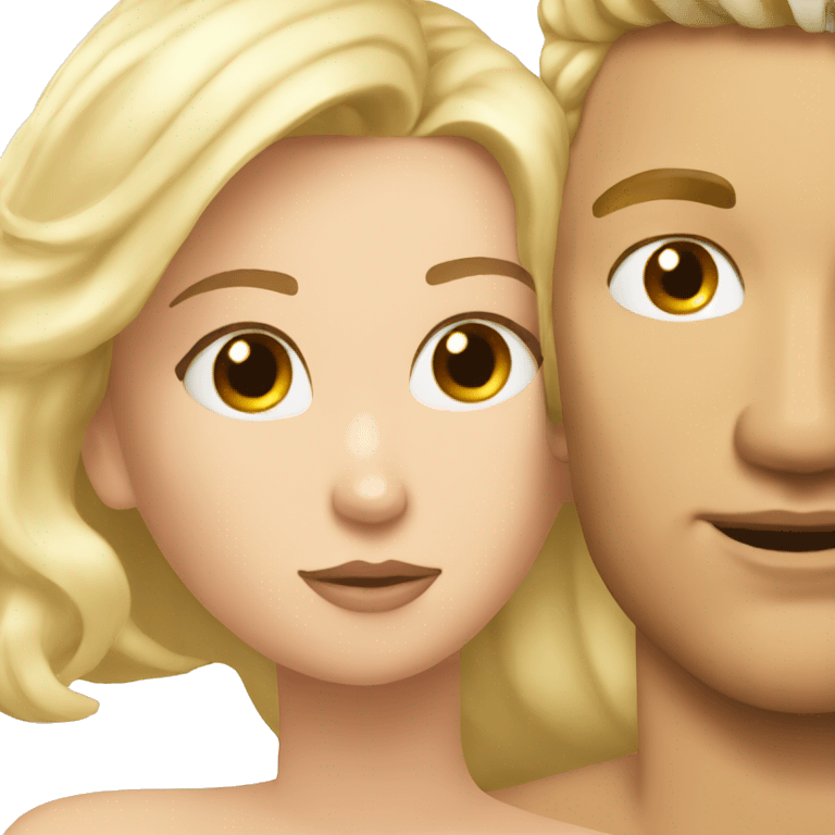 Blonde girl laying with blonde guy emoji