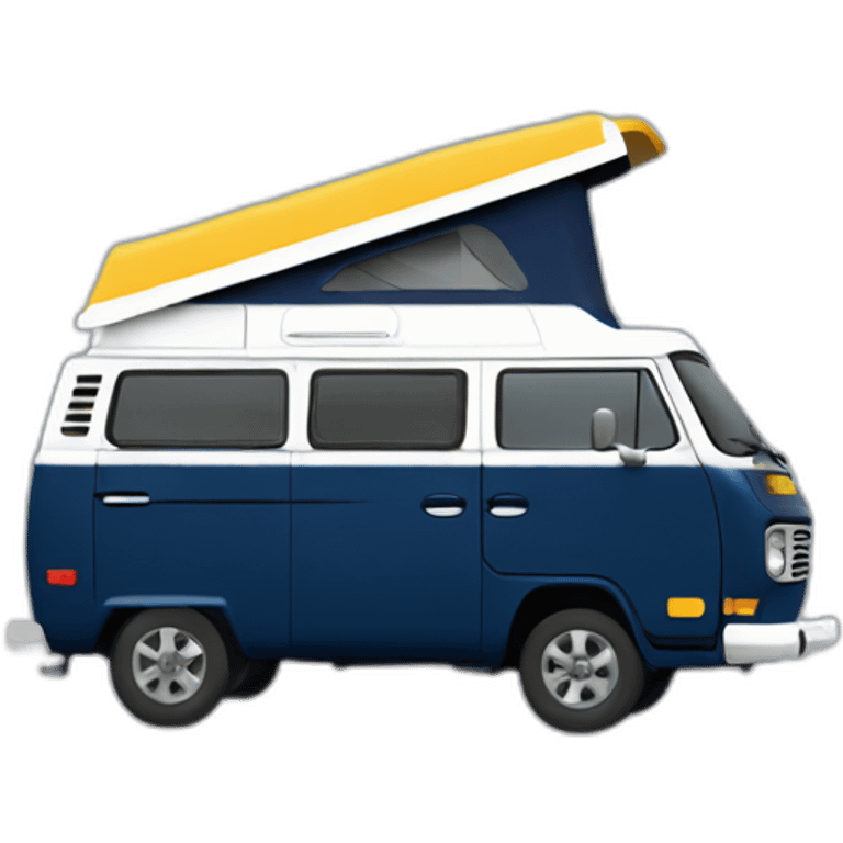 navy westfalia campervan side view emoji