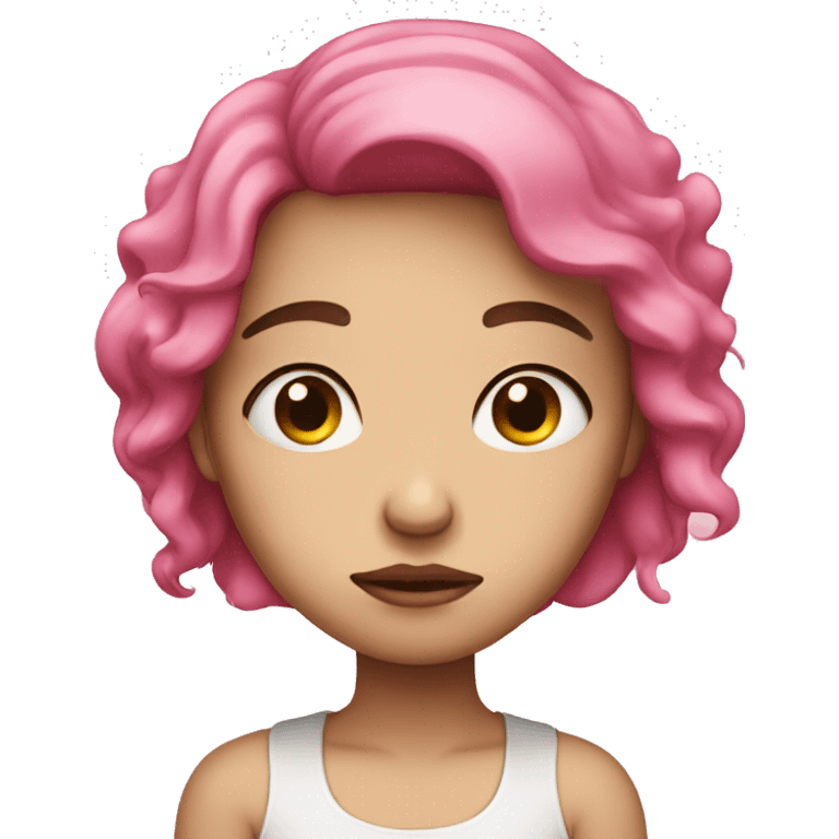 sad pink girl  emoji