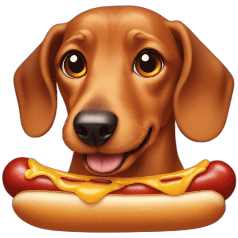 Dachshund in a hotdog emoji