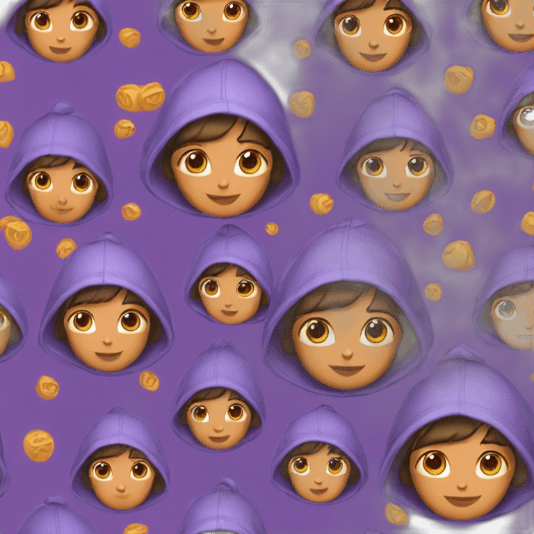 Dora wearing a hoodie emoji